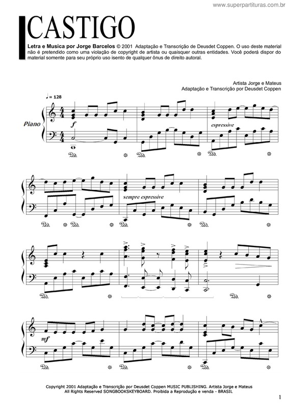 Partitura da música Castigo v.9