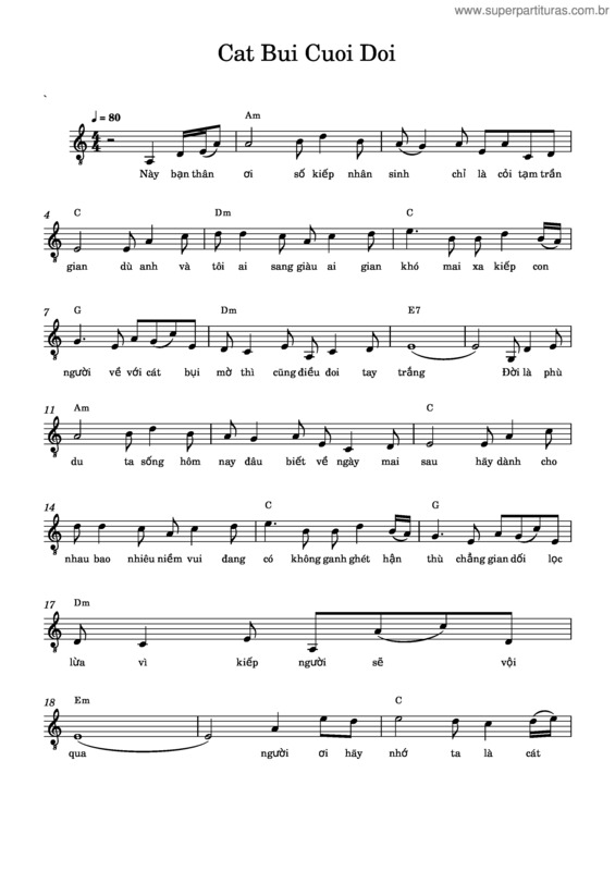 Partitura da música Cat Bui Cuoi Doi