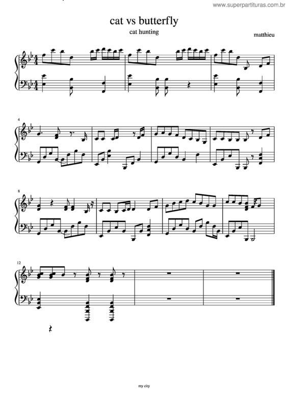 Partitura da música Cat Vs Butterfly