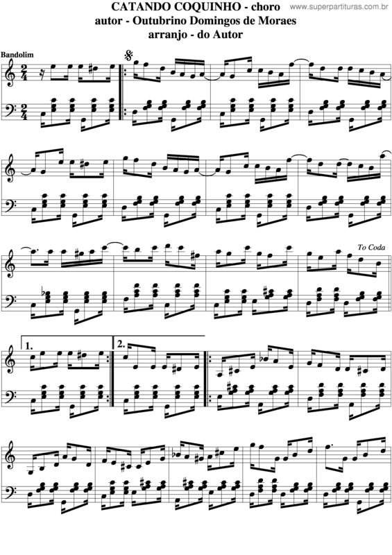 Partitura da música Catando Coquinho v.5