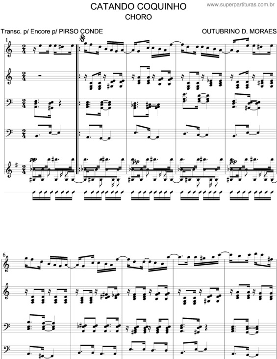 Partitura da música Catando Coquinho