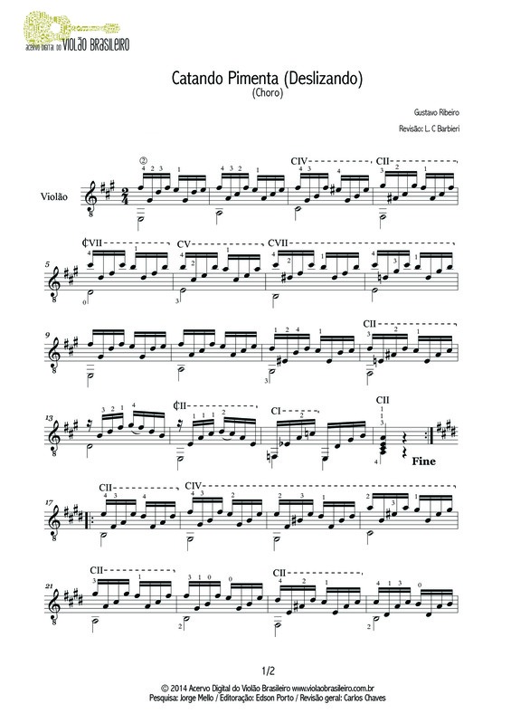 Partitura da música Catando Pimenta