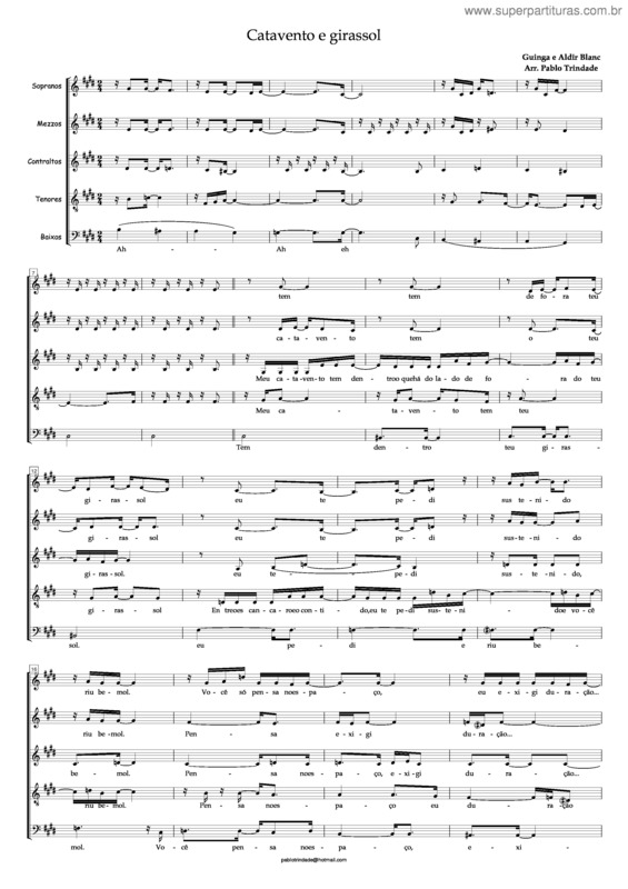 Partitura da música Catavento E Girassol v.2