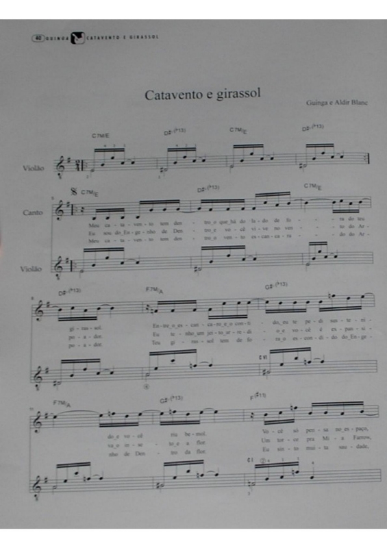 Partitura da música Catavento e Girassol