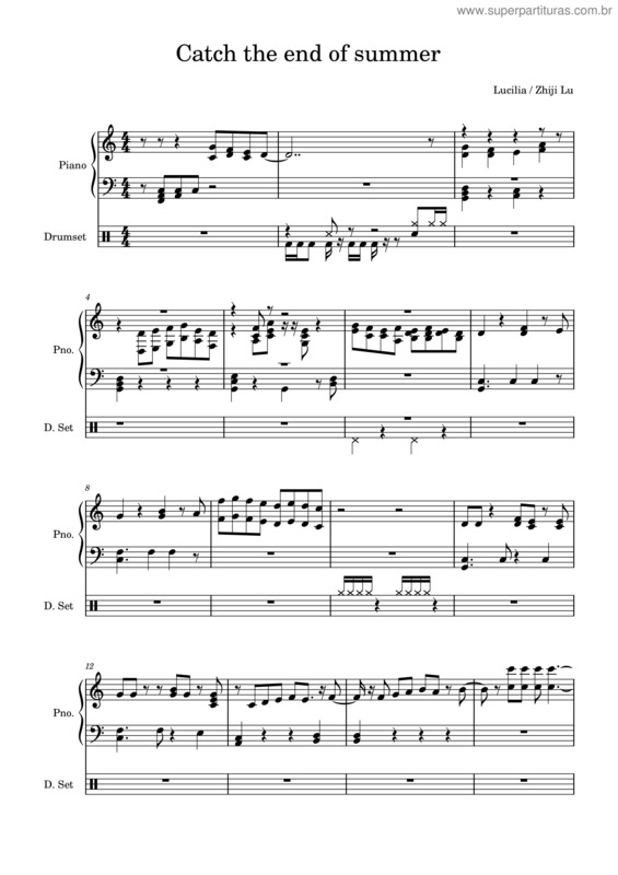 Partitura da música Catch The End Of Summer——Zhiji Lu