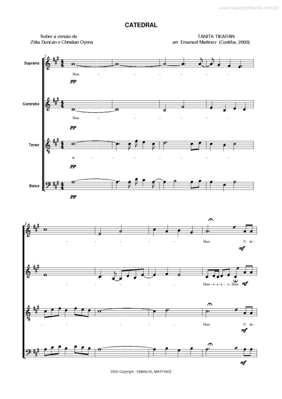 Partitura da música Catedral v.2