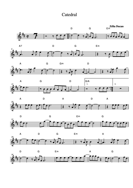 Partitura da música Catedral v.6