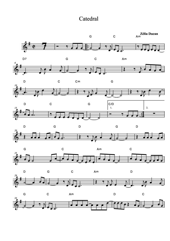 Partitura da música Catedral v.7