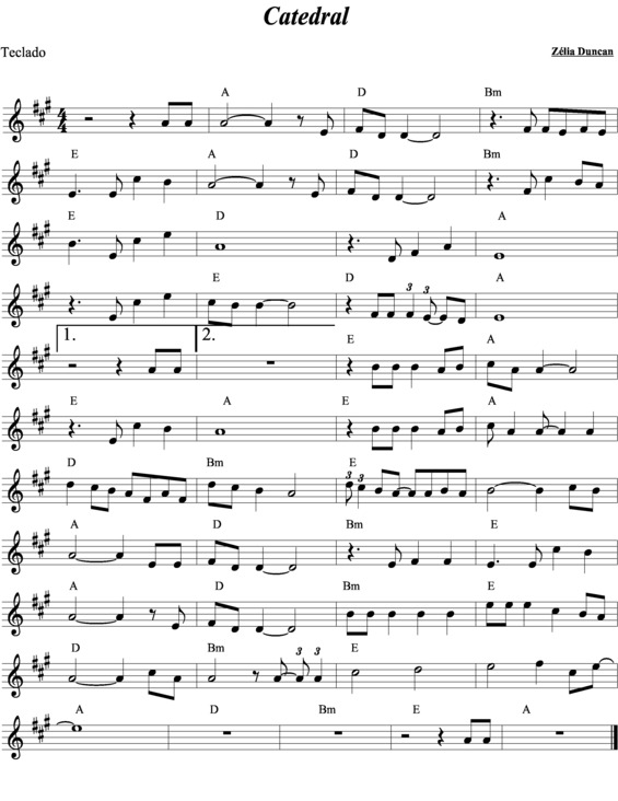 Partitura da música Catedral v.8