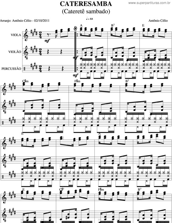 Partitura da música Cateresamba