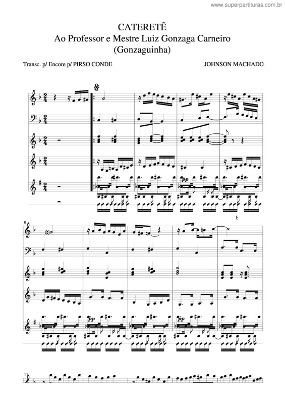 Partitura da música Cateretê v.2