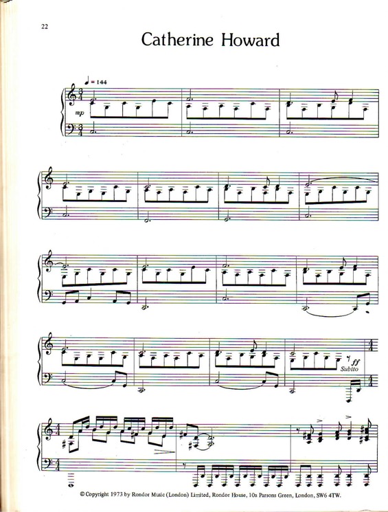 Partitura da música Catherine Howard