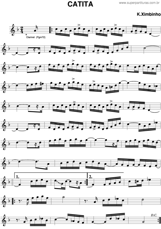 Partitura da música Catita