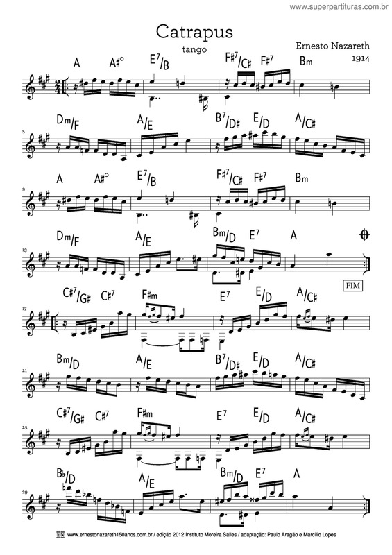 Partitura da música Catrapus v.2