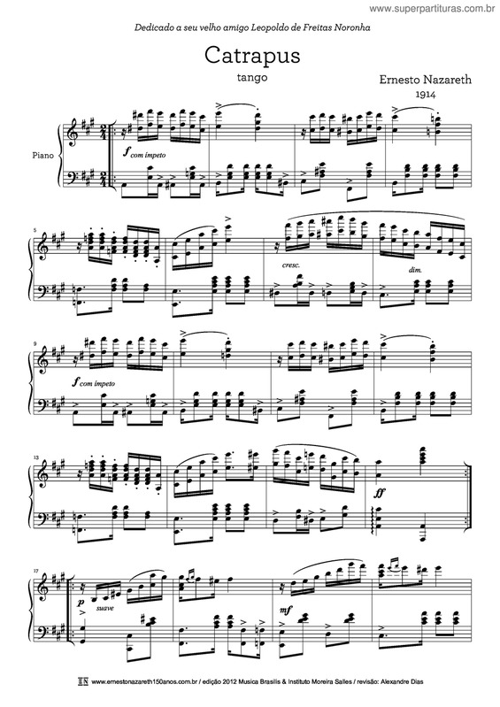 Partitura da música Catrapus