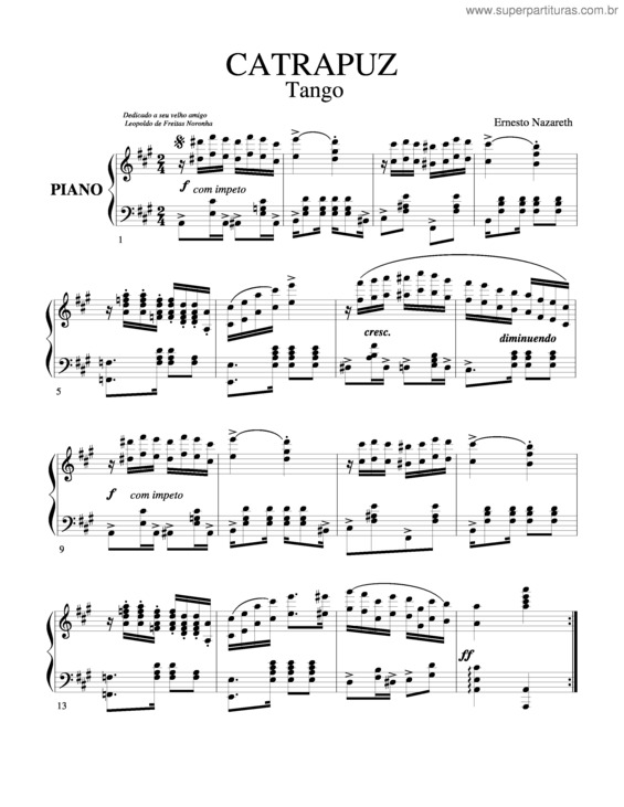 Partitura da música Catrapuz