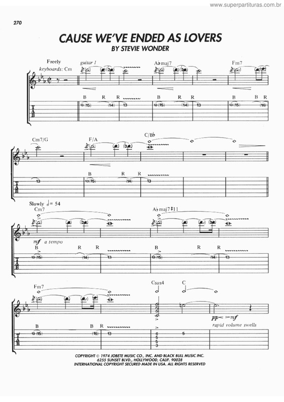 Partitura da música Cause We`ve ended as lovers