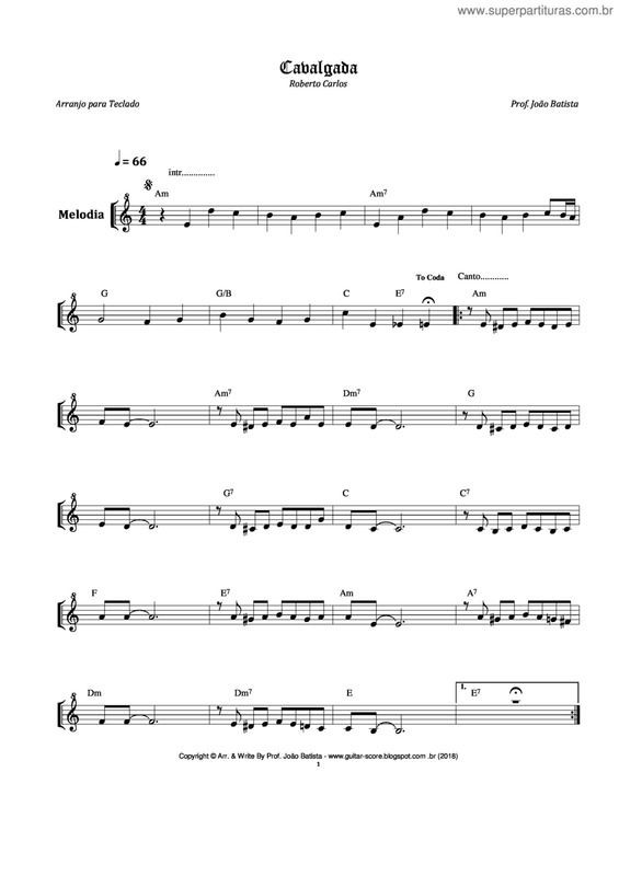 Partitura da música Cavalgada v.3