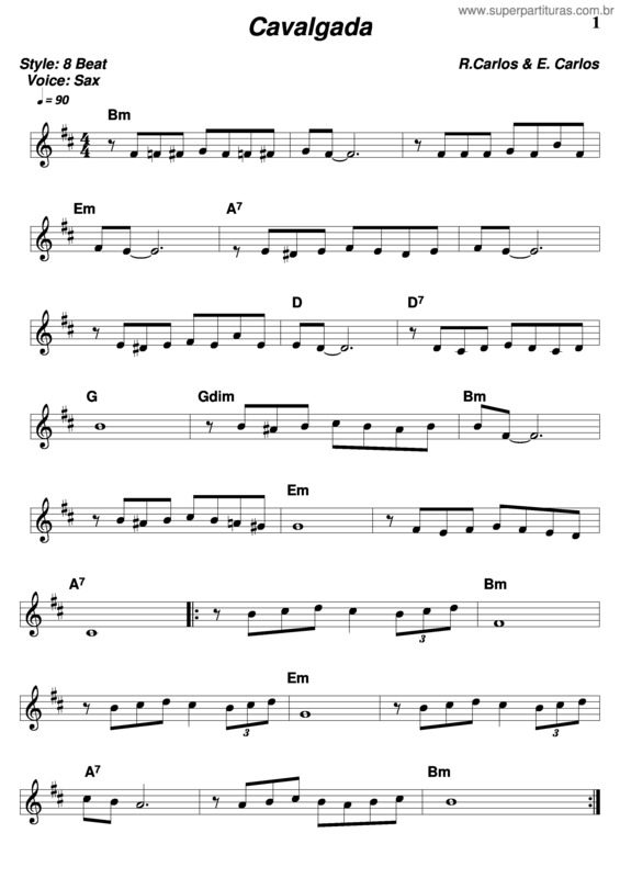 Partitura da música Cavalgada v.4
