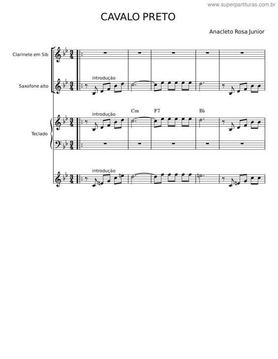 Partitura da música Cavalo Preto v.4