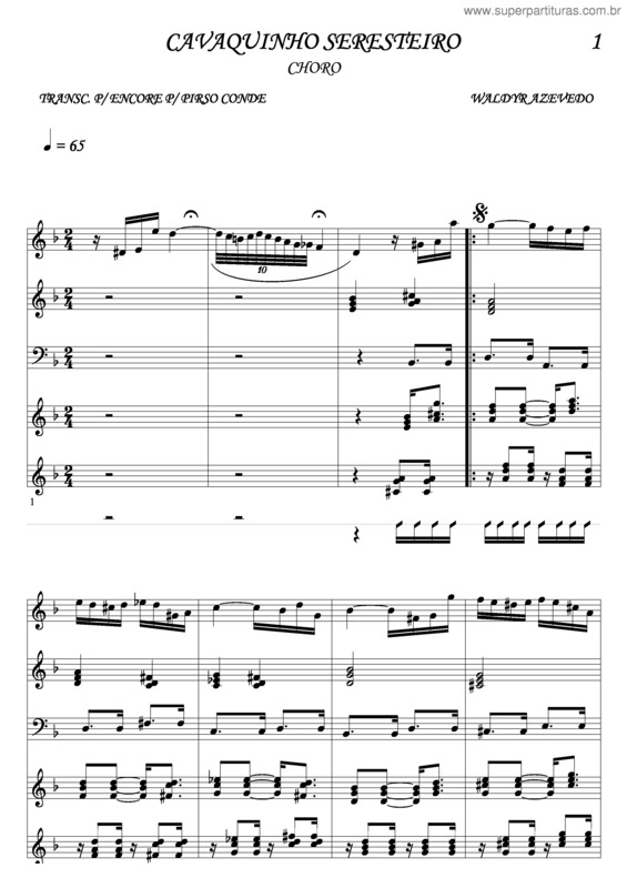 Partitura da música Cavaquinho Seresteiro v.4
