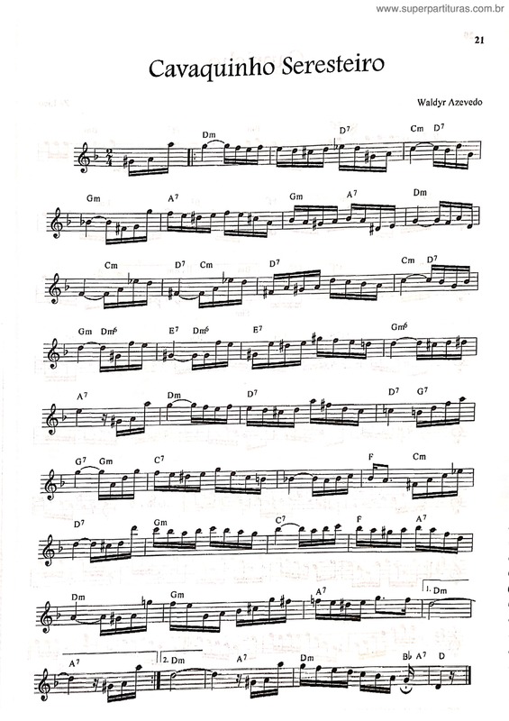 Partitura da música Cavaquinho Seresteiro v.8