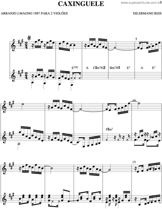 Partitura da música Caxinguelê v.2