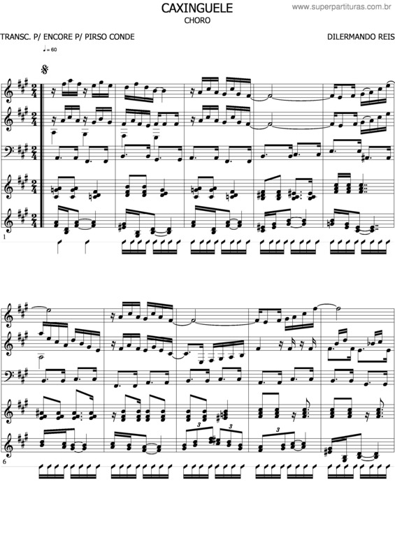 Partitura da música Caxinguelê v.3