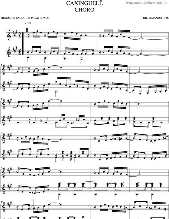 Partitura da música Caxinguelê v.4