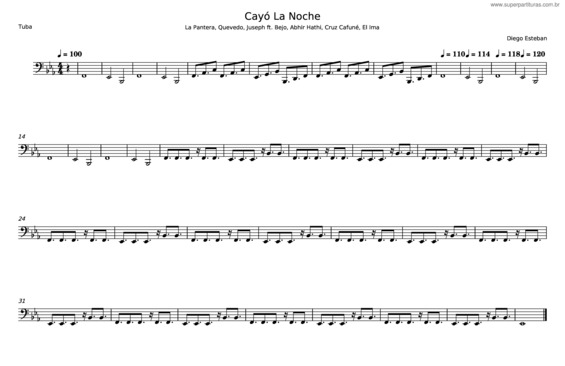 Partitura da música Cayó La Noche – Diego Esteban