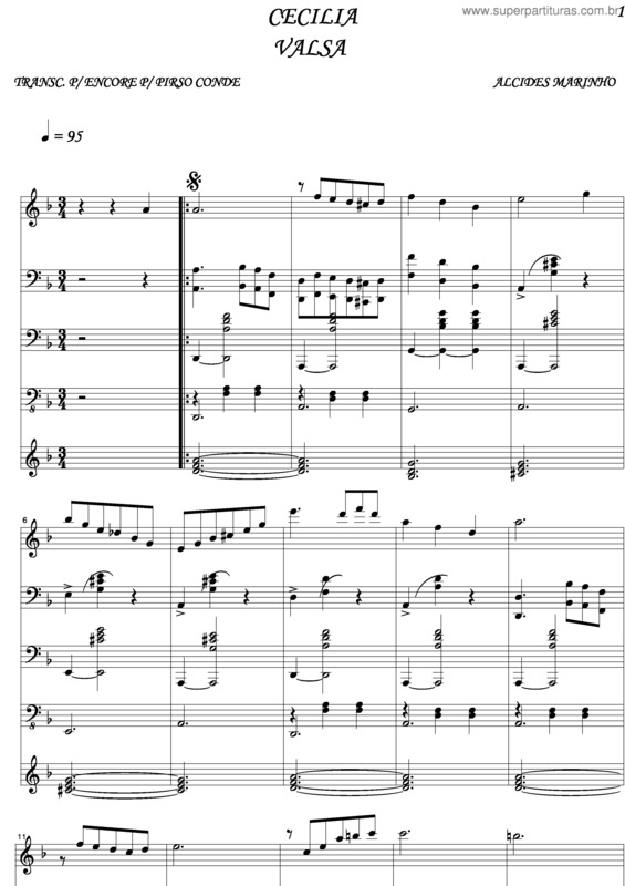 Partitura da música Cecilia v.3