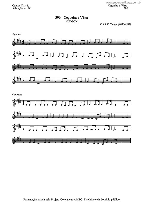 Partitura da música Cegueira E Vista v.2