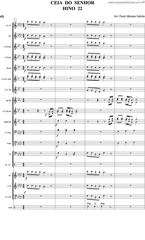 Partitura da música Ceia Do Senhor - 22 HC