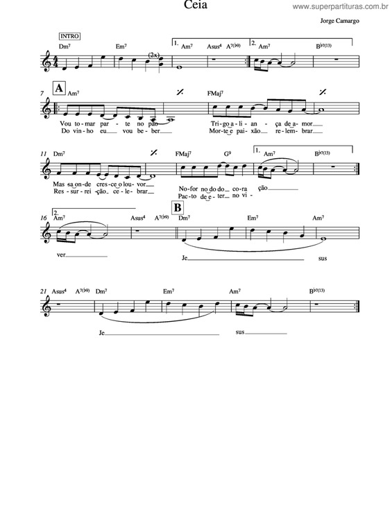 Partitura da música Ceia v.2