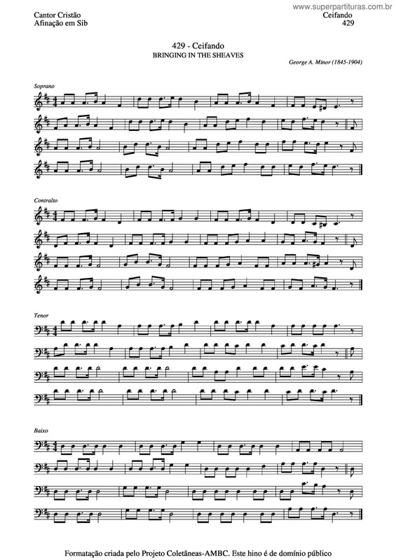 Partitura da música Ceifando v.3