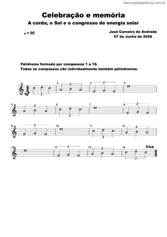 Partitura da música Celebração E Memória