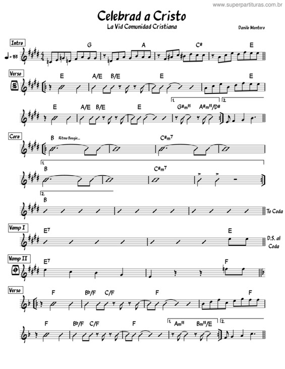 Partitura da música Celebrad A Cristo – Danilo Montero