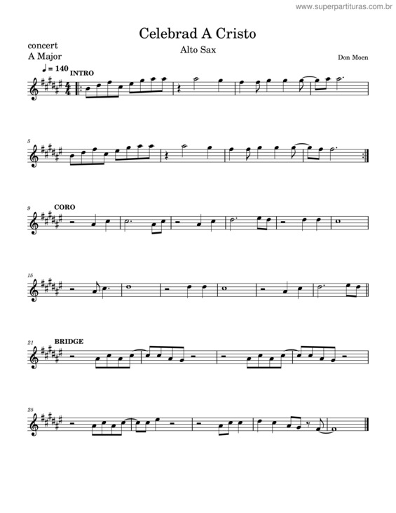 Partitura da música Celebrad A Cristo – Don Moen