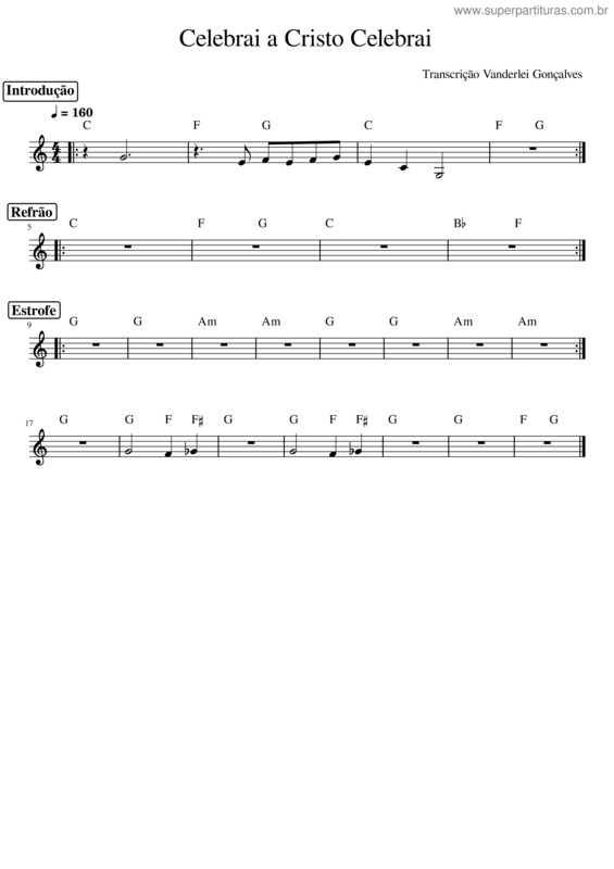 Partitura da música Celebrai A Cristo Celebrai