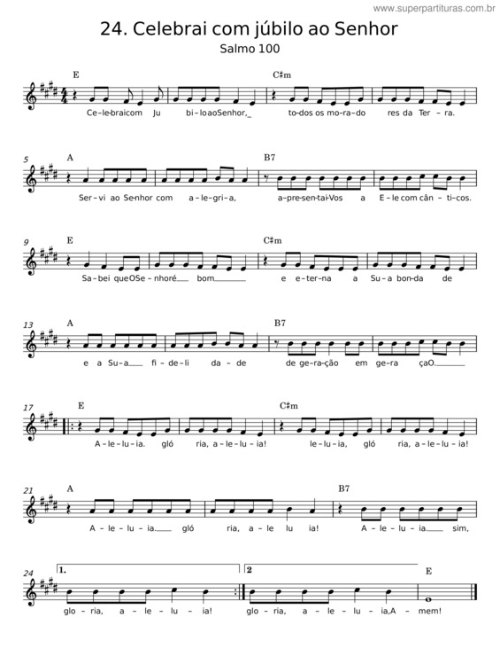 Partitura da música Celebrai Com Júbilo Ao Senhor v.2