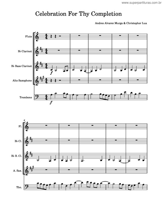 Partitura da música Celebration For Thy Completion