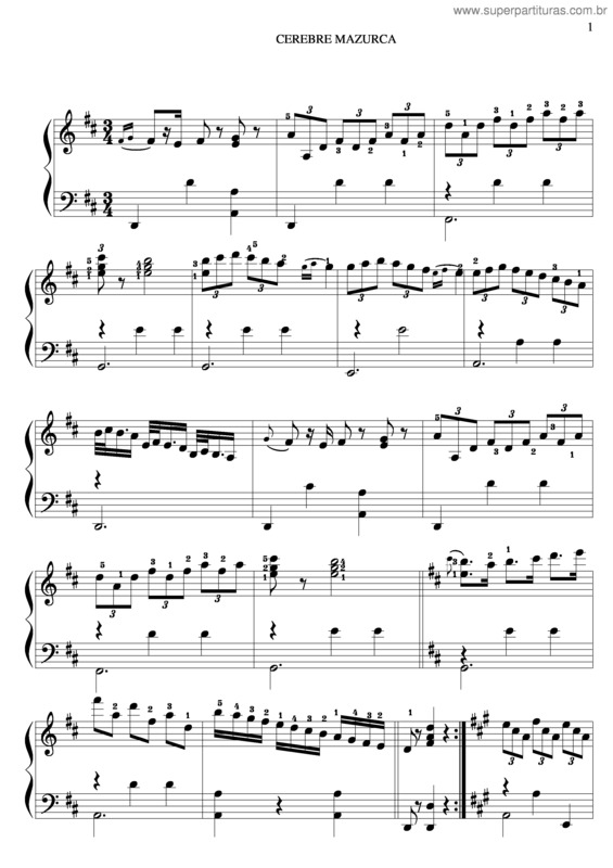 Partitura da música Celebre Mazurca