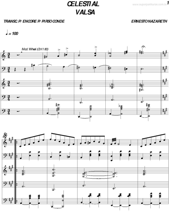 Partitura da música Celestial v.2