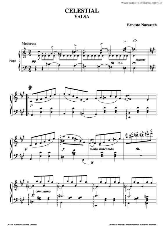 Partitura da música Celestial v.3