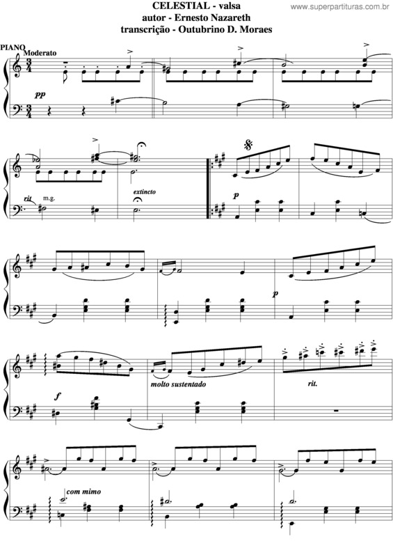 Partitura da música Celestial v.5