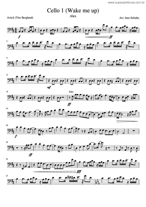 Partitura da música Cello 1