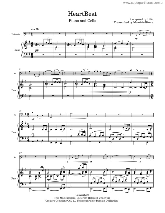 Partitura da música Cello Heart Beat