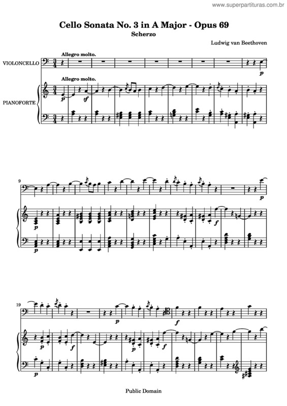 Partitura da música Cello Sonata No. 3 v.3