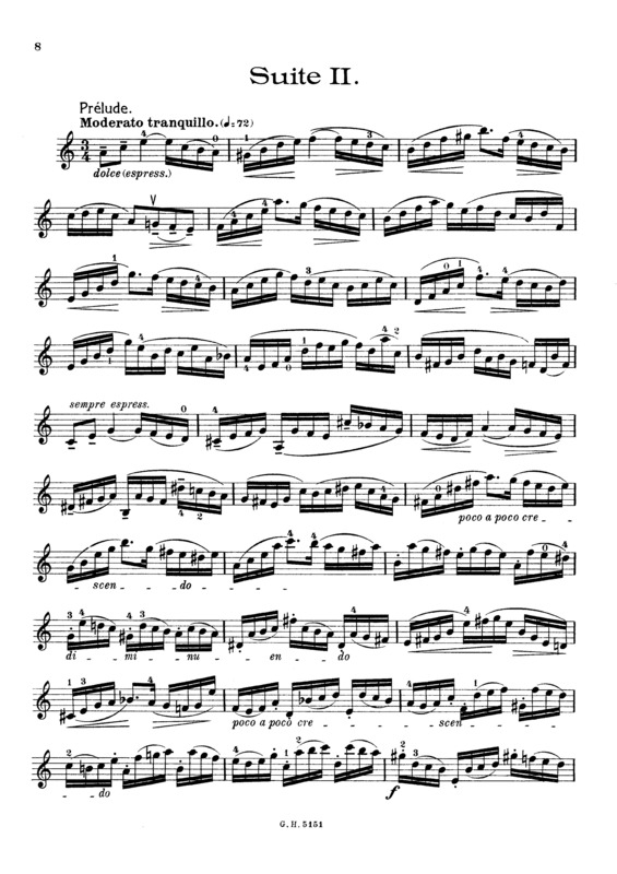 Partitura da música Cello Suite No. 2