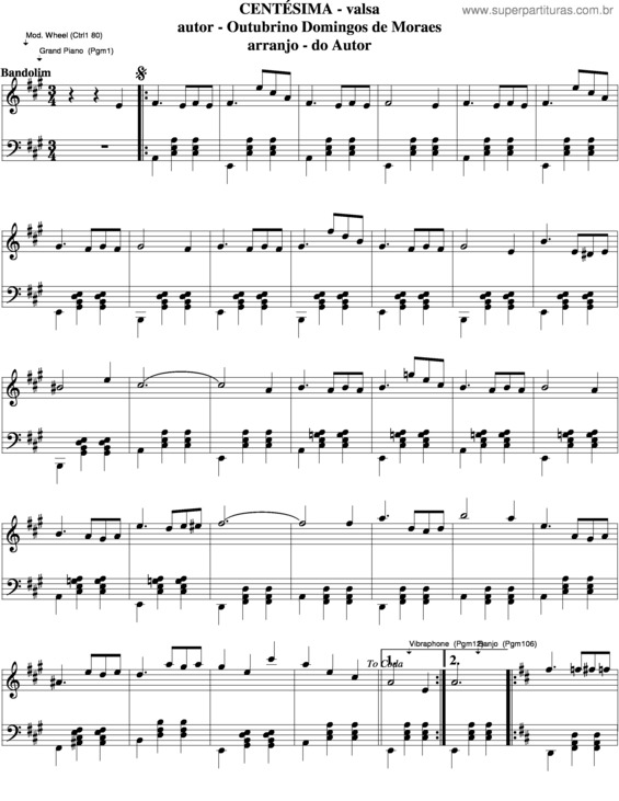 Partitura da música Centésima v.4